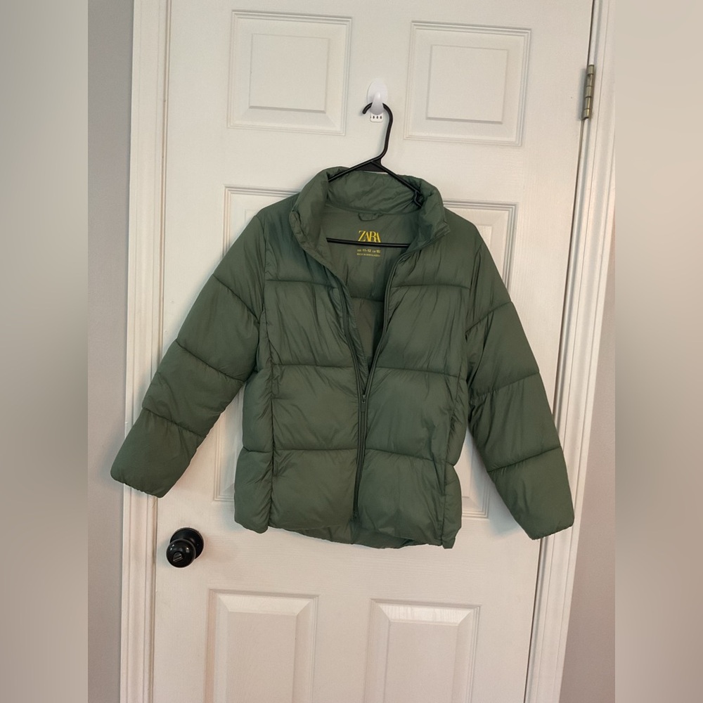 Zara Olive Green Puffer Boy Jacket 11-12y
